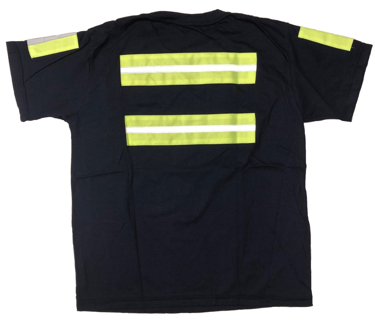 Low Pro Enhanced Visibility Short Sleeve T-Shirt, Navy w/Green Striping