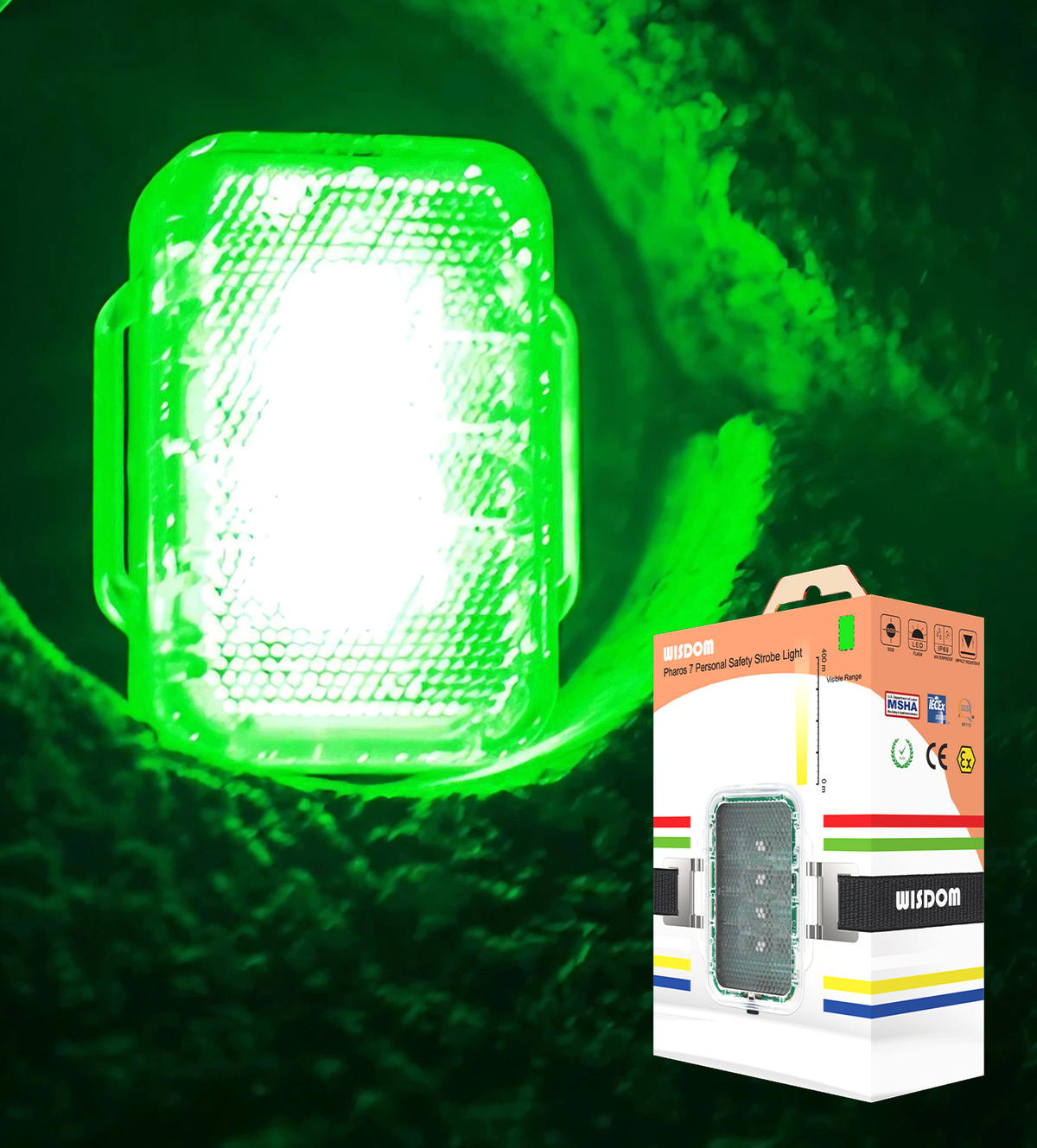 Wisdom Pharos 7 MSHA-Approved LED Safety Strobe Light