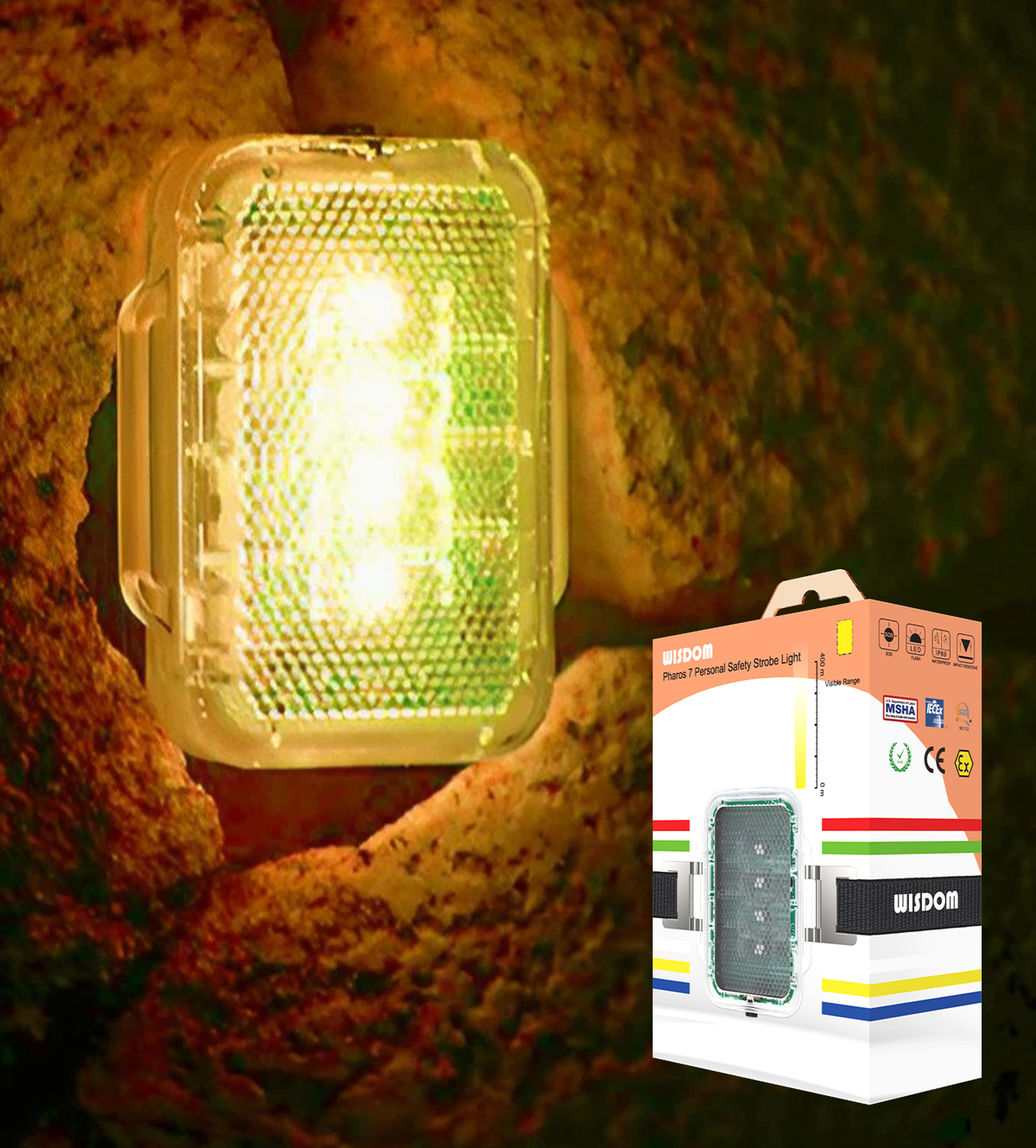 Wisdom Pharos 7 MSHA-Approved LED Safety Strobe Light