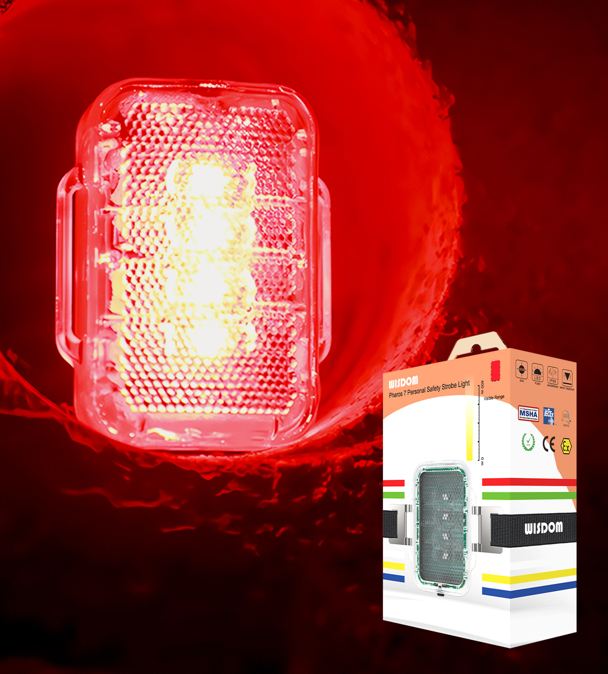 Wisdom Pharos 7 MSHA-Approved LED Safety Strobe Light